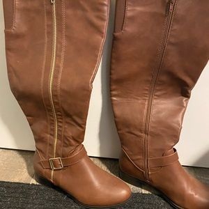 Brown just fab boots with wide calf
